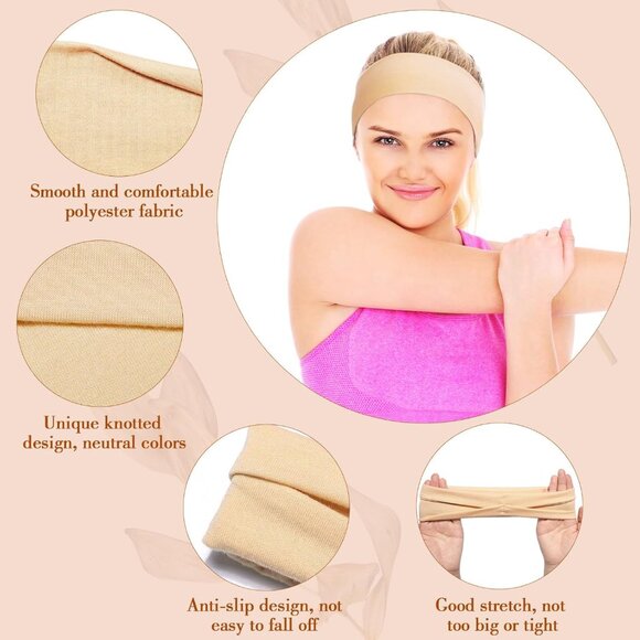 Women Headbands 8 Pack Polyester Wide Stretchy Sport Yoga Workout Accessories - Picture 4 of 7